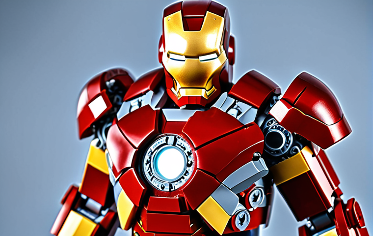 ** LEGO Iron Man in Mark LXXXV armor. Focus on the detail and powerful look.

**